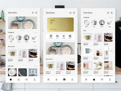 Ceramic Pottery E-Commerce Mobile App 3d app branding design figma graphic design illustration logo mobile app ui uiux