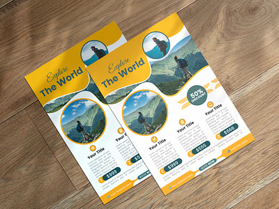 Explore the world flyer design template explore flyer graphic design tourism travel travelflyer trip world