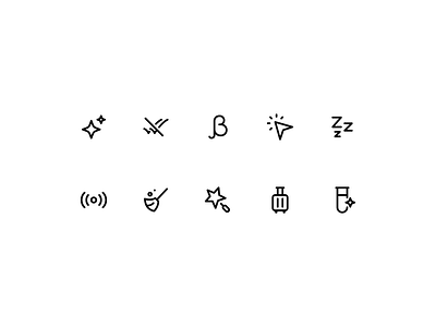 Line icons ai chemistry ai magic beta check unread clean cursor magic selection hugeicons icon live streaming luggage magic wand zzz