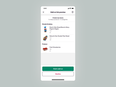 Items list preview add on count food delivery item list items order list ordering