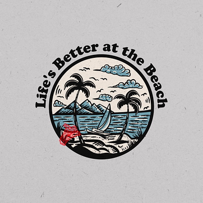 Life's Better at the Beach apparel badge beach beachwear graphic design illustration summer tshirt vintage