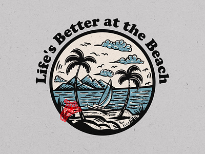 Life's Better at the Beach apparel badge beach beachwear graphic design illustration summer tshirt vintage