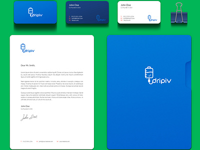 Drip Iv Branding w/Identity & UI app design guideline logo