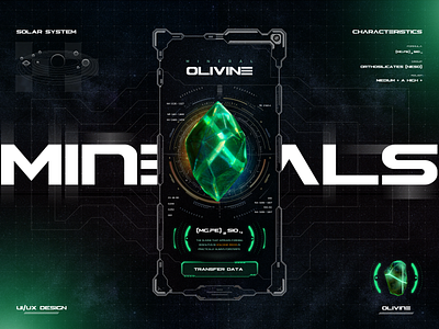 Olivine Mineral App Concept 💎 3d animation app app concept app design blender c4d disruption disruptive futuristic ios mars mineral minimalist product designer redshift render technology ui ux