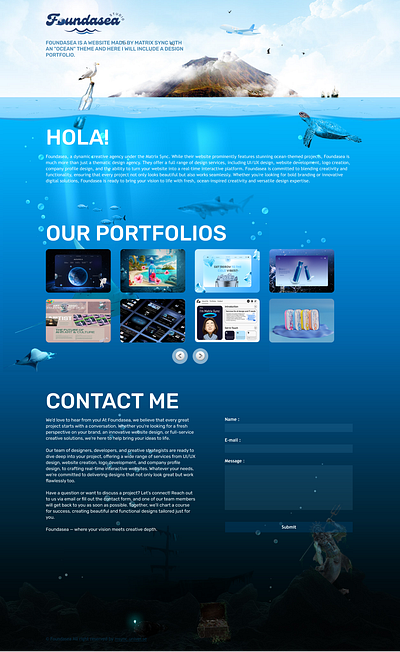 Company Profile Website Foundasea Studio branding creativeagency foundasea graphic design logo ocean portfolios sea uiux uiuxdesigner webdesigner webdeveloper website