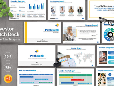 Investor Pitch Deck Presentation Template adobe indesign analysis branding business pitch deck design design template editable google slide graph chart graphic design keynote layout pitch deck pitch deck presentation powerpoint presentation presentation template swot analysis world map