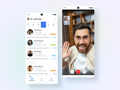 Doctor Appointment App app design appointment appointment app branding design doctor doctor app medical medical app ui uiux ux video appointment video call virtual appointment