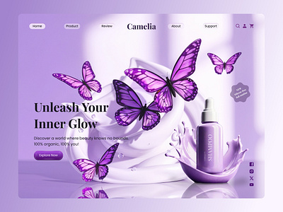 Camelia Landing Page UI Design app design design figma figma design ui ux website design