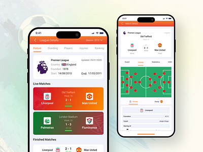 FUTBOL Live - A Fixture App app design branding design fixture fixture app football football app football fixture ui uiux ux