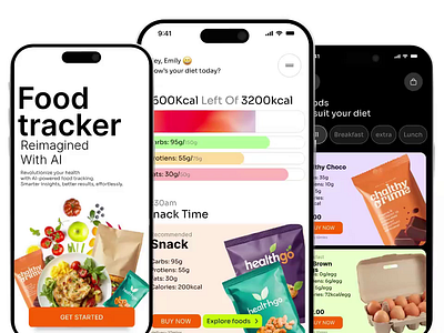 Ai food tracker app design ai app ai food app ai food tracker ai food tracker app app app animation app design app designer app developer diet app food food app food app design food diet app food tracker food tracker app modern app tracker app ui animation