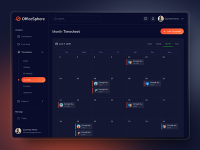 Monthly Timesheet Management Dashboard dashboard employee management hr saas saas dashboard saas design saas landing page ui web design