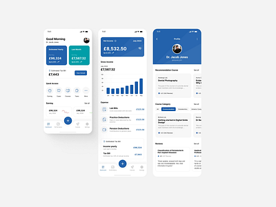 Modern, Minimalist Financial & Career Management App for Dentist app branding dashboard design design graphic design illustration landing page design logo ui uiux web design