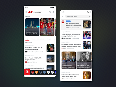 News Nexus AI - AI Powered News App ai ai analysis ai app ai chatbot ai news app ai query ai suggestions app design branding breaking news design generative ai news news app news channels news nexus ui uiux ux