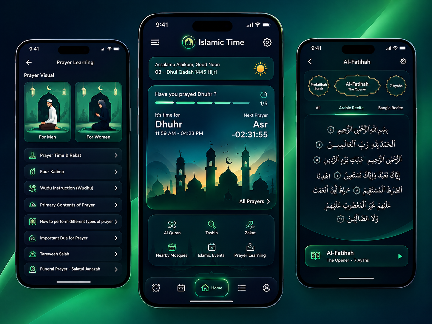 Islamic Time - A Prayer Reminder App app design branding design islamic activity islamic app payer app prayer prayer reminder prayer time reminder app ui uiux ux