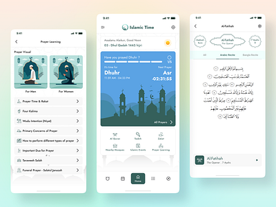 Islamic Time - A Prayer Reminder App app design branding design islamic activity islamic app payer app prayer prayer reminder prayer time reminder app ui uiux ux