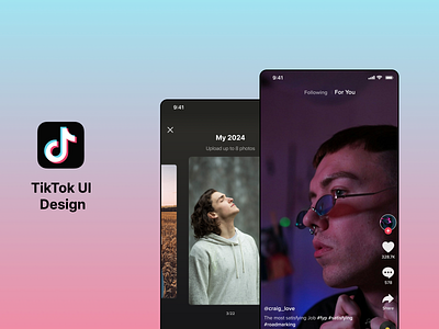 Tiktok Home Screen UI dribble mockup product design tiktok ui ux ux research