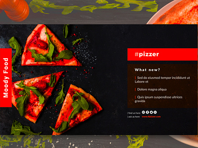 Moody Pizzer Food ☣🎨 3d animation branding graphic design logo motion graphics poster product ui