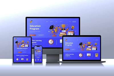 Educational Program Responsive App Design☣🎨 3d animation branding dart figma graphic design logo motion graphics ui webflow wix xd