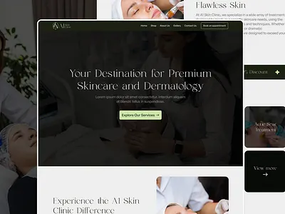 Skin clinic landing page beauty branding business clean design feminine green landing page modern skin clinic skincare sleek spa template ui ux design web design website