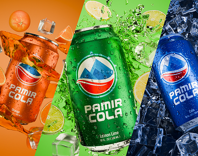 3D Render - Soft Drink Cans (PAMIR COLA) ~ Product Visualization 3d 3d product beverage ad cola can product rendering product visualization rendering