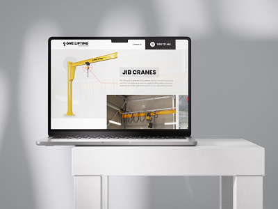 JIB Cranes - GHE LIFTING Website clean crane manufacturers cranes equipment hardware heavy layout lifting loaded manufacturing one page product safety services toolequipment ui ui design website white space