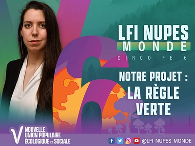 LFI Monde - la Règle verte agenda candidate channel ecology french graphic design green deal instagram left live parliament program switzerland twitch video world youtube