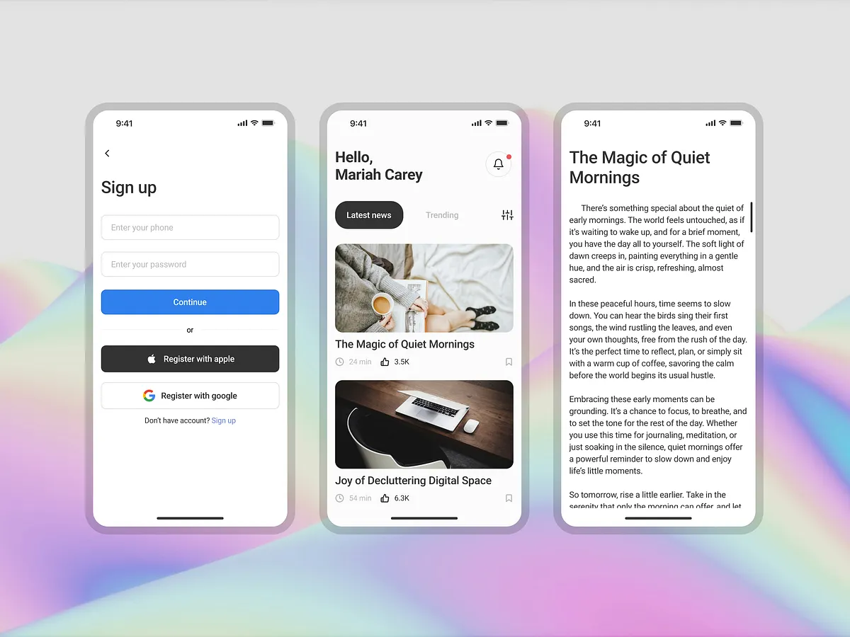 Blog app design designs themes templates and downloadable graphic