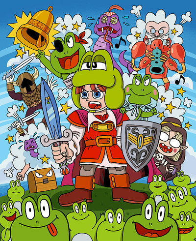 Lost in Cult. Illustration of the Game Boy game illustration