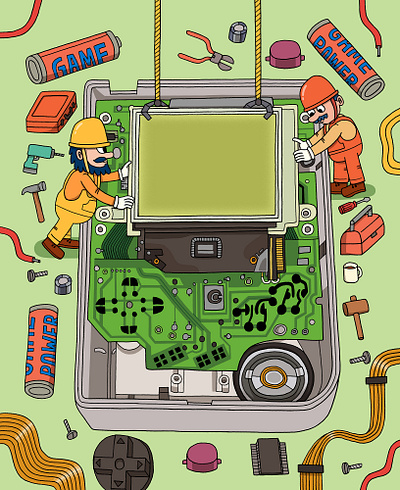 Lost in Cult. Illustration of the Game Boy game