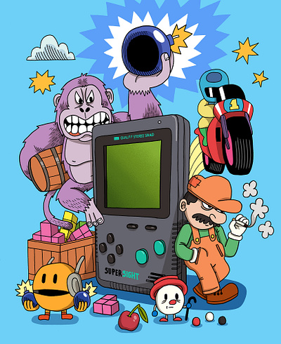 Lost in Cult. Illustration of the Game Boy game