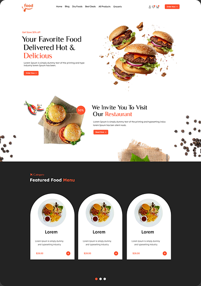 Food E-Commerce Website Landing Page