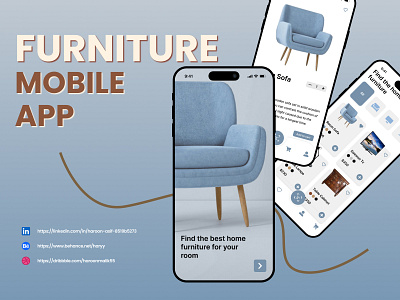 Furniture Mobile App UI Design app branding design graphic design mobile app motion graphics ui ui ux web design