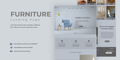 Furniture Website Landing Page Design app graphic design landing page design mobile app motion graphics ui ui ux web design website design