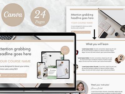 Canva Landing Page Template canva landing page canva landing page template canva lead magnet coach landing pag course slides course template landing landing page landing page template landing pages sales page template