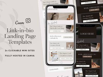 Instagram Link In Bio Canva Template canva landing page canva template instagram canva instagram link in bio landing page template link in bio mobile site mobile website responsive web design responsive website