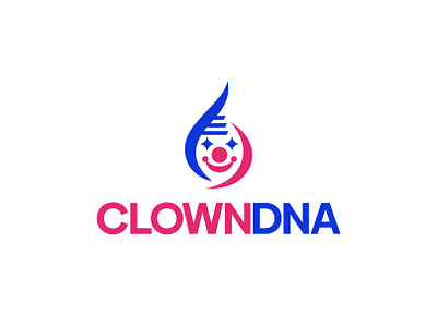 Clown DNA Logo CONCEPT animal branding character clown cute design dna face human illustration logo mascot negative space ui unused