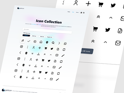 GET ICON clean concept icon landing page minimalism ui ux