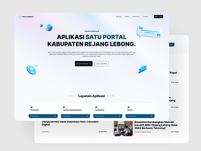 Satu Portal Rejang Lebong concept design goverment indonesia landing page ui ux