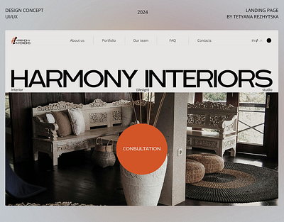 INTERIOR DESIGN STUDIO / LANDING PAGE / UI/UX design figma interactive landing page responsive typography ui uiux web design