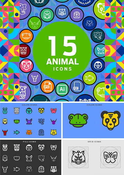 Animal Icons Design animal icons design branding graphic design logo