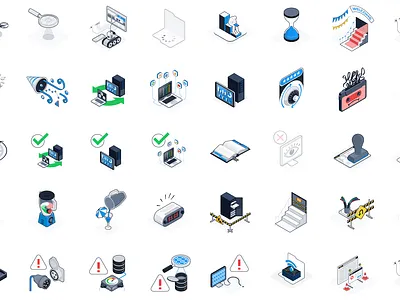 Playful isometric illustrations for dataddo.com icons illustrations isometric playful