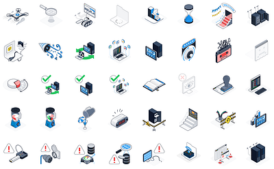 Playful isometric illustrations for dataddo.com icons illustrations isometric playful