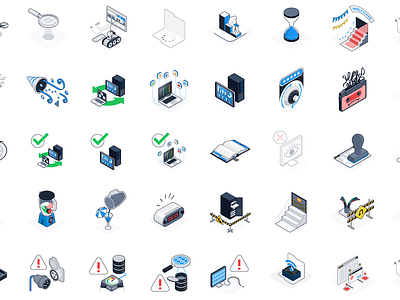 Playful isometric illustrations for dataddo.com icons illustrations isometric playful