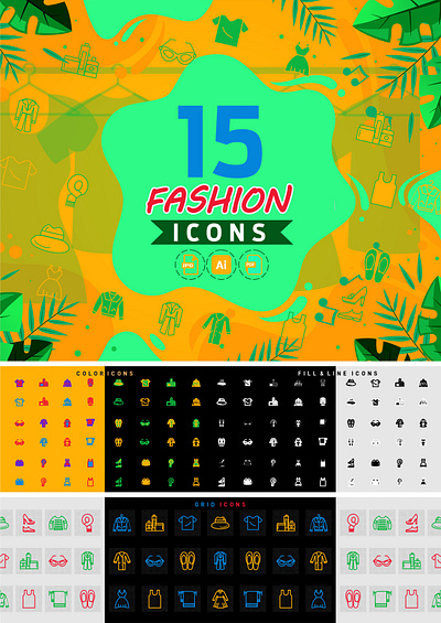 Fashion Icons Design branding fashion icons design graphic design icons logo