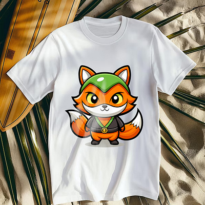 Cute orange Cat T-Shirt design logo orange cat