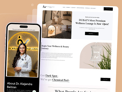 IVhub - Webste Design and Development clinic custom design doctors dubai wellness launge healthcare hydra facial idealrahi iv drip ivhub landing page medical website responsive website ui design user experience web development website design website ui ux wellness lounge