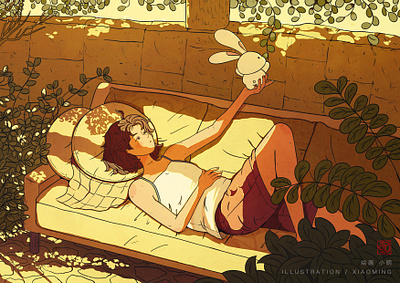 A leisurely day. illustration