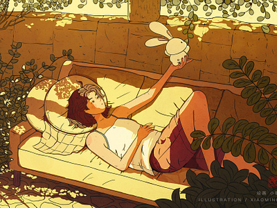 A leisurely day. illustration