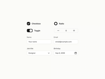 Form elements interactions in Figma checkbox counter date picker design design system figma forms input interface radio select toggle ui ui kit ux