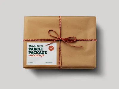 Brown Paper Parcel Package Mockup free mockup